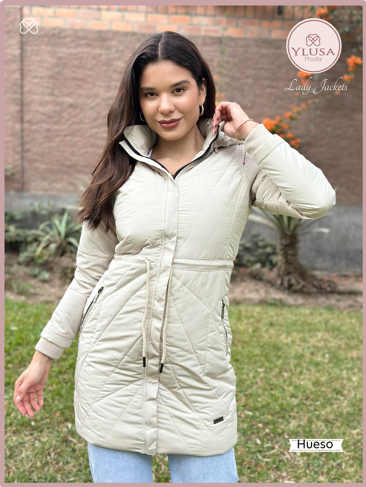 PARKA EXTRA LARGA YAMILA - HUESO