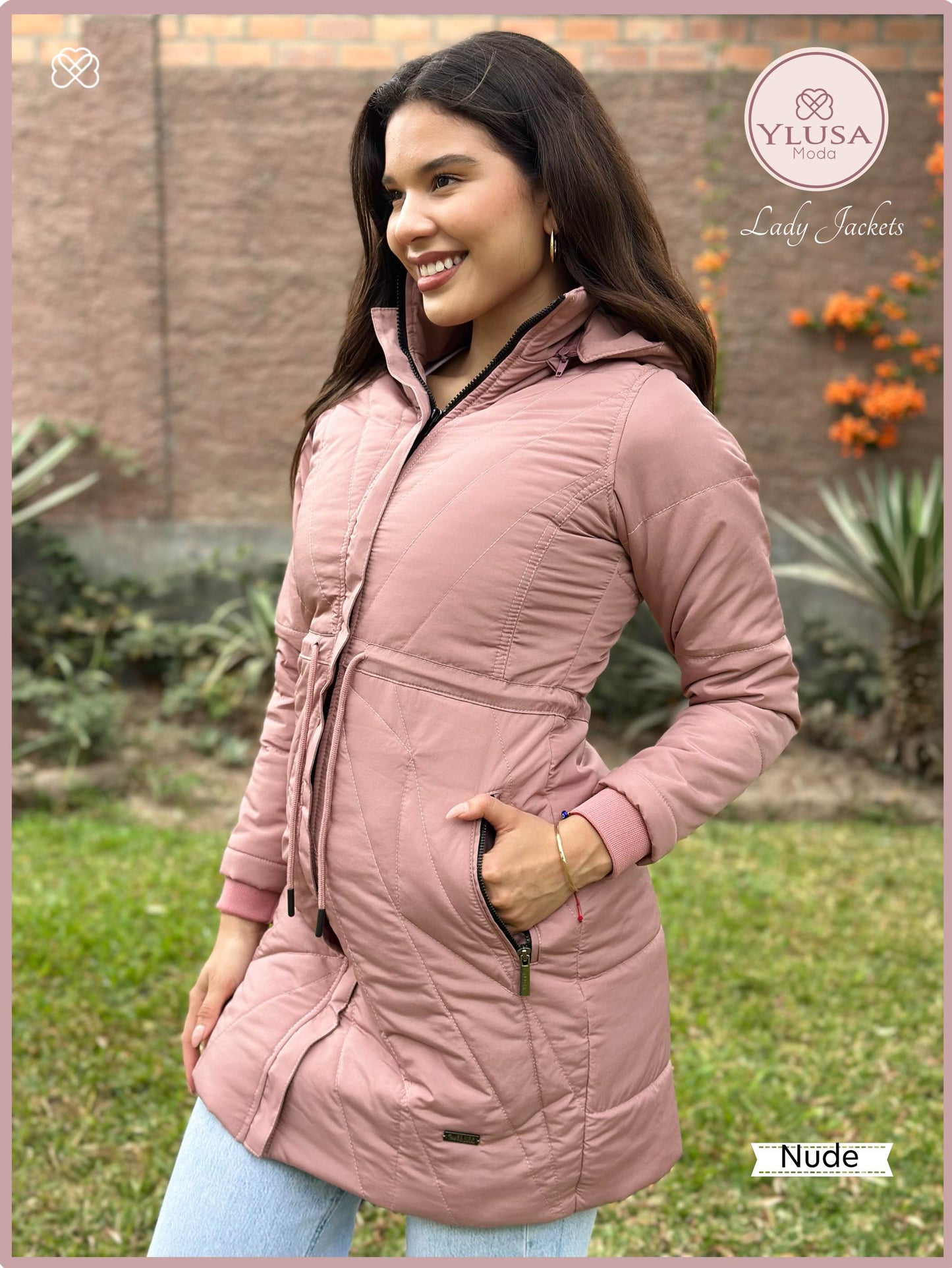PARKA EXTRA LARGA YAMILA - COLOR ROSA