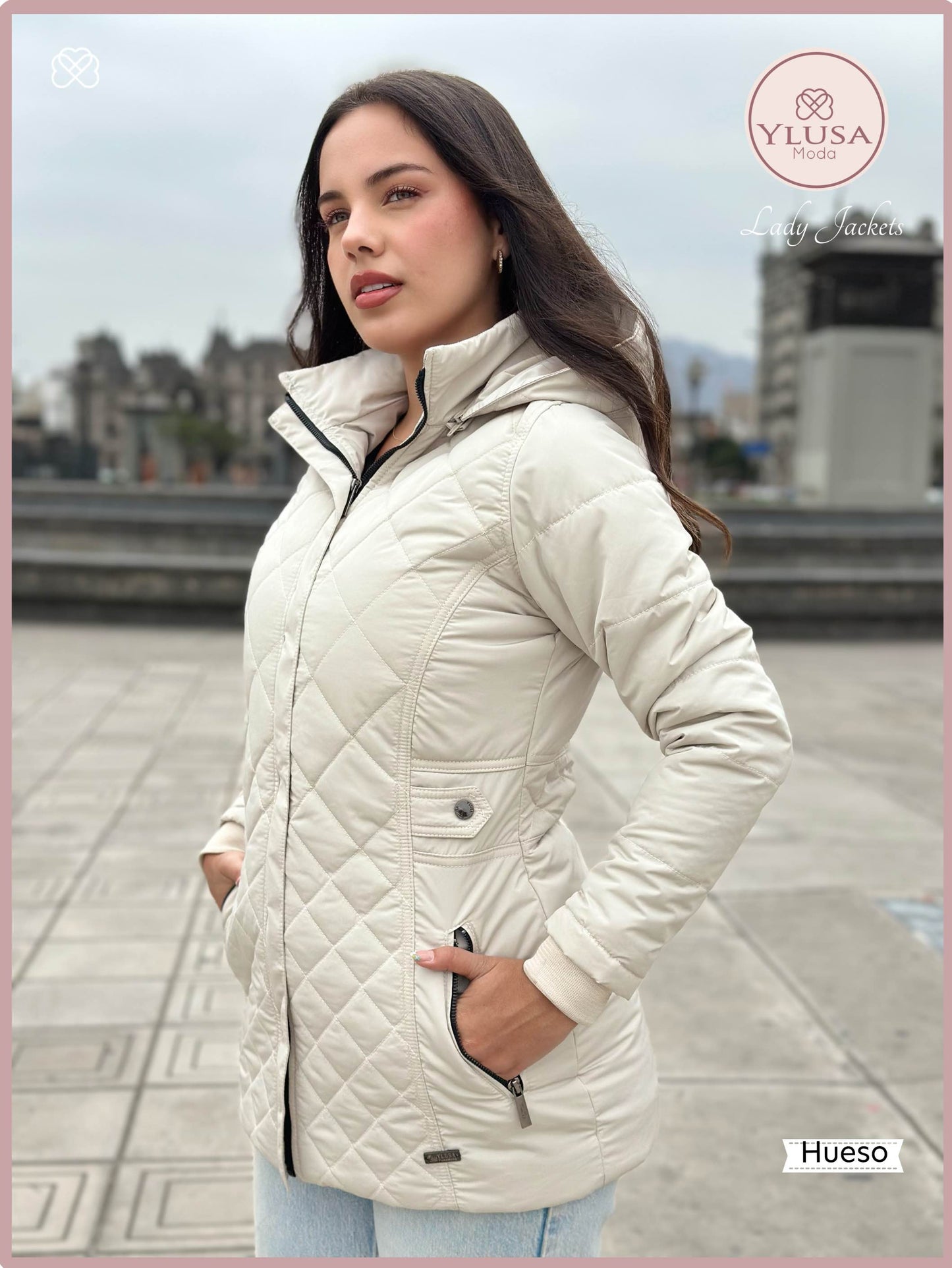 PARKA 3/4 C/PELUCHE YAZURY - HUESO