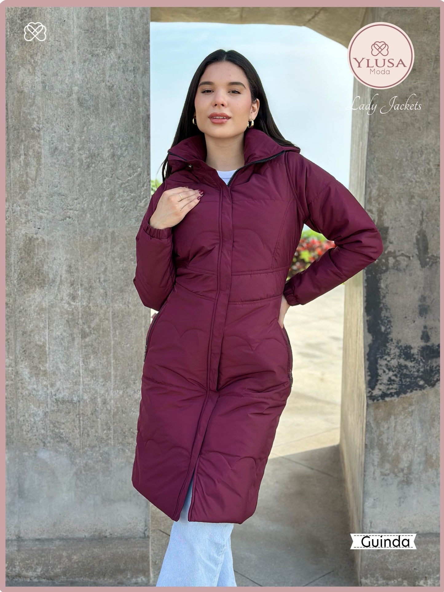 PARKA MAXI LARGA ALEXA - GUINDA