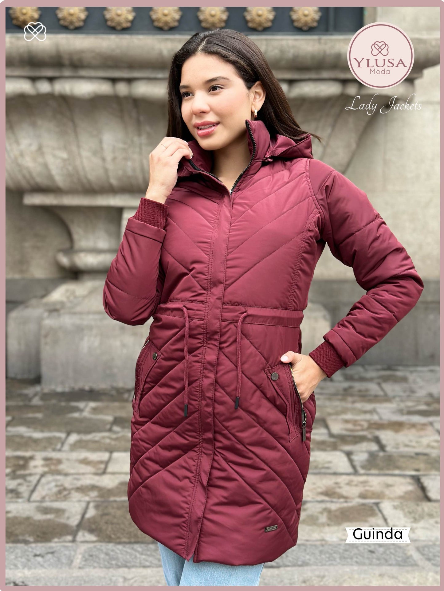 PARKA EXTRA LARGA C/PELUCHE ALEJANDRA - GUINDA