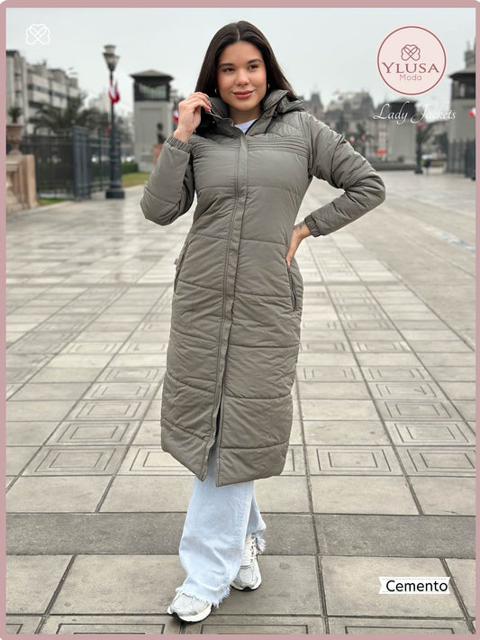 PARKA MAXI 120CM EMMA - CEMENTO