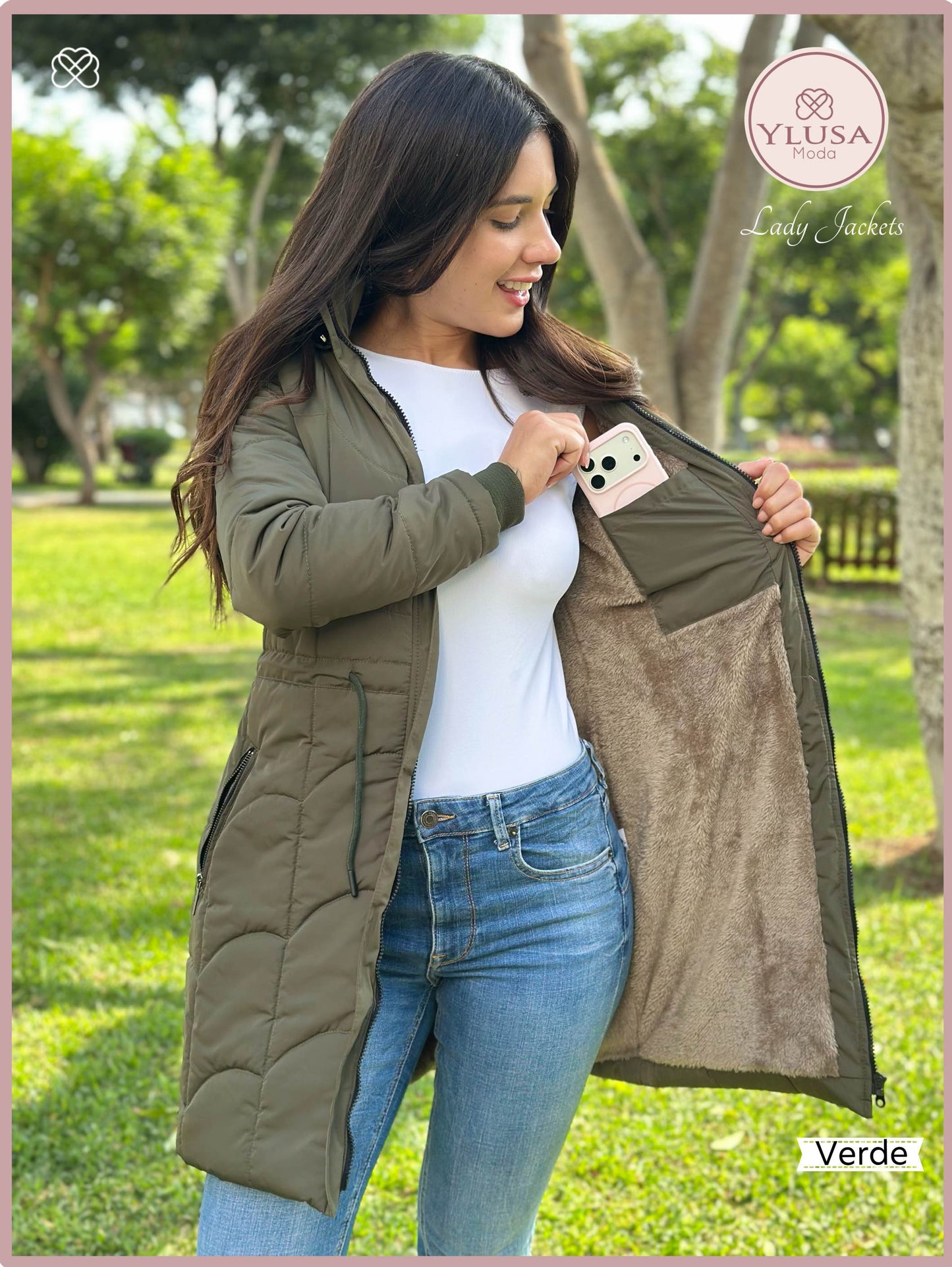 PARKA EXTRA LARGA C/PELUCHE FABIOLA - VERDE