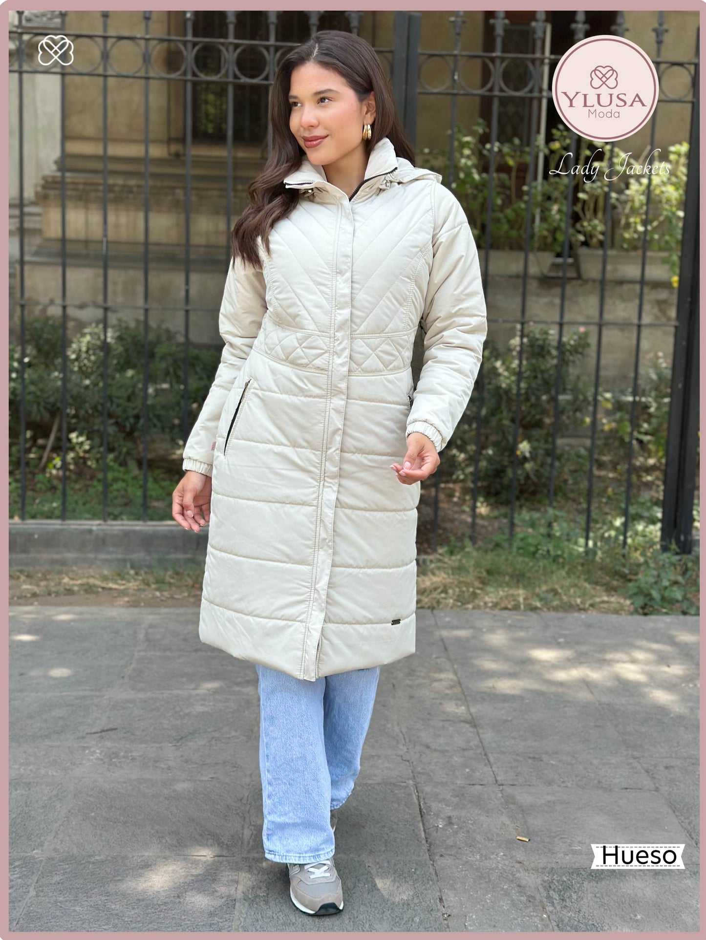 PARKA MAXI LARGA C/ PELUCHE SHIRLEY -  HUESO