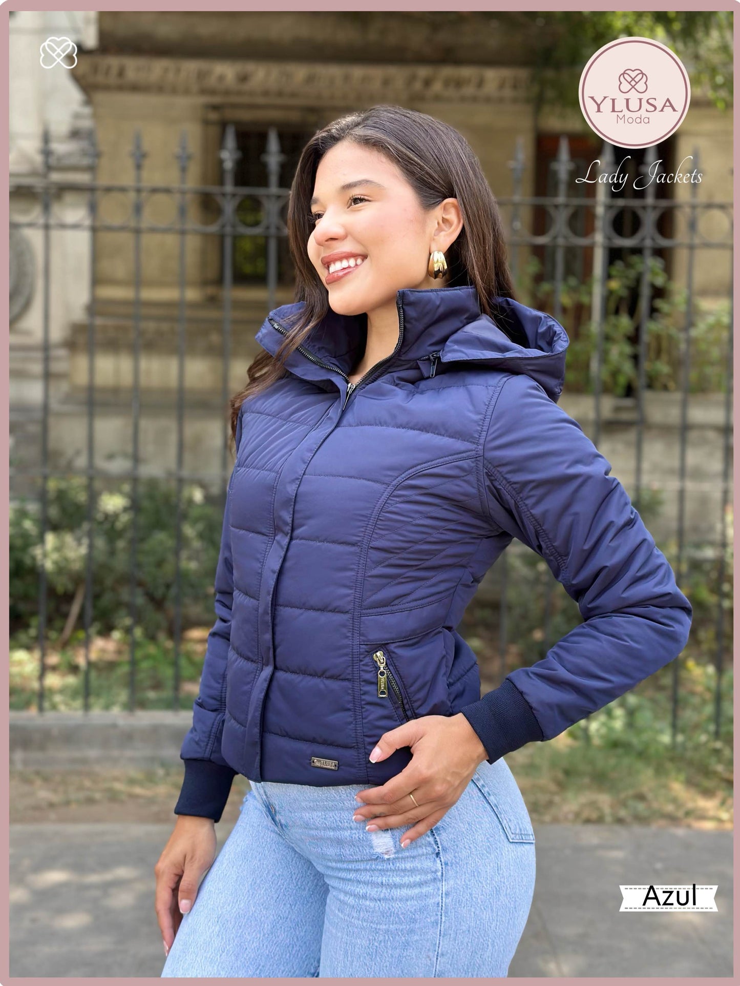 CHAQUETA C/PELUCHE MACARENA - AZUL