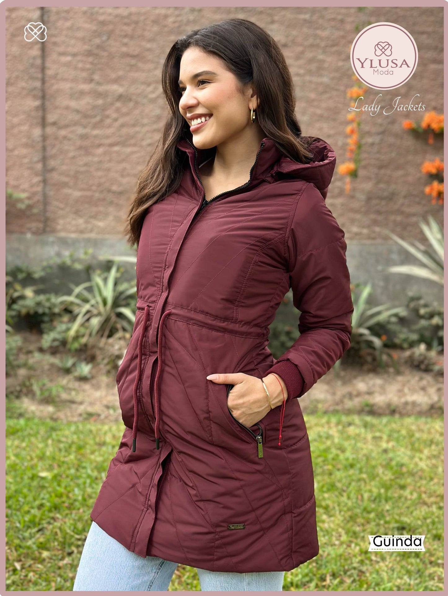 PARKA EXTRA LARGA YAMILA - GUINDA