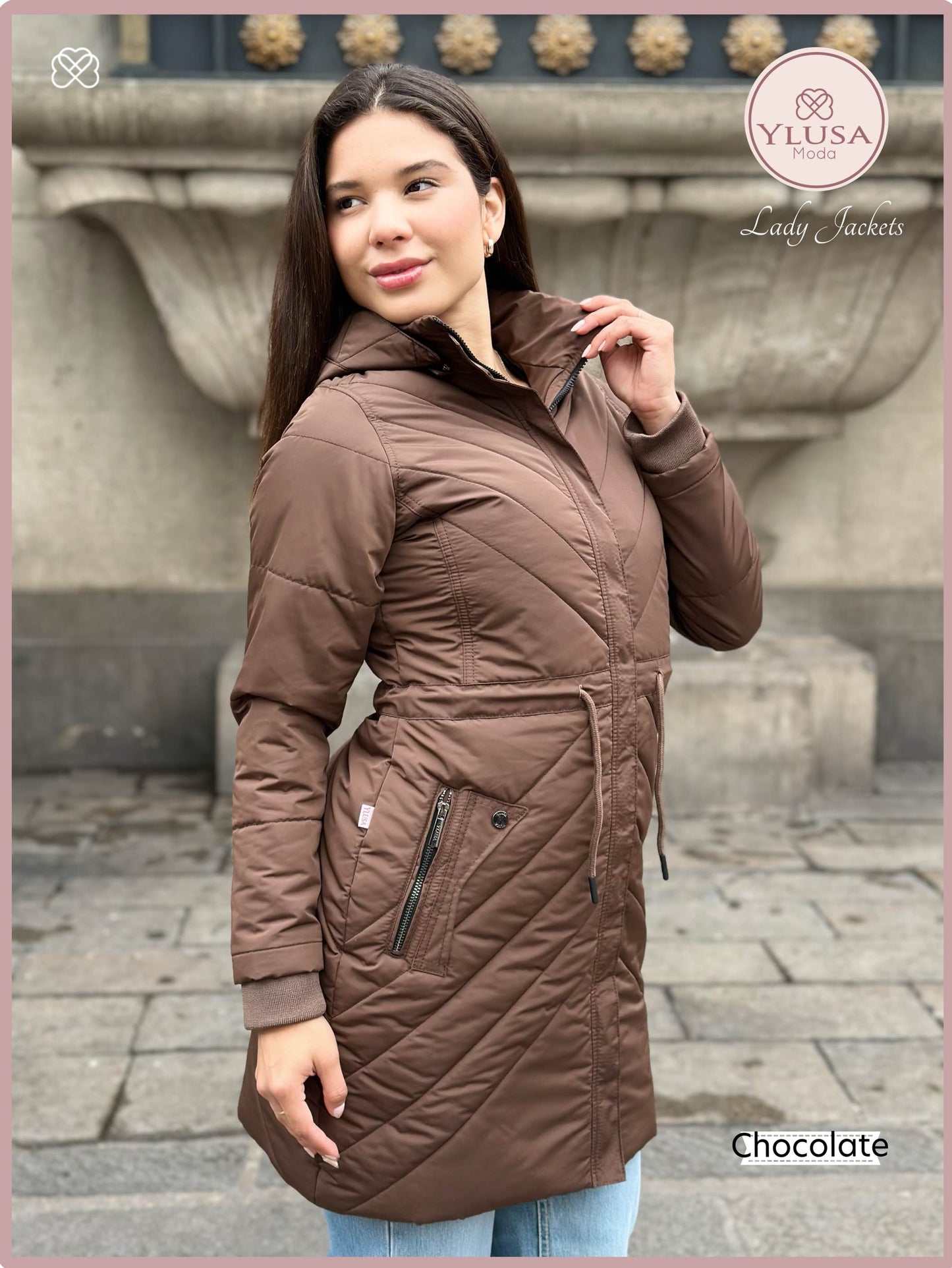 PARKA EXTRA LARGA C/PELUCHE ALEJANDRA - CHOCOLATE