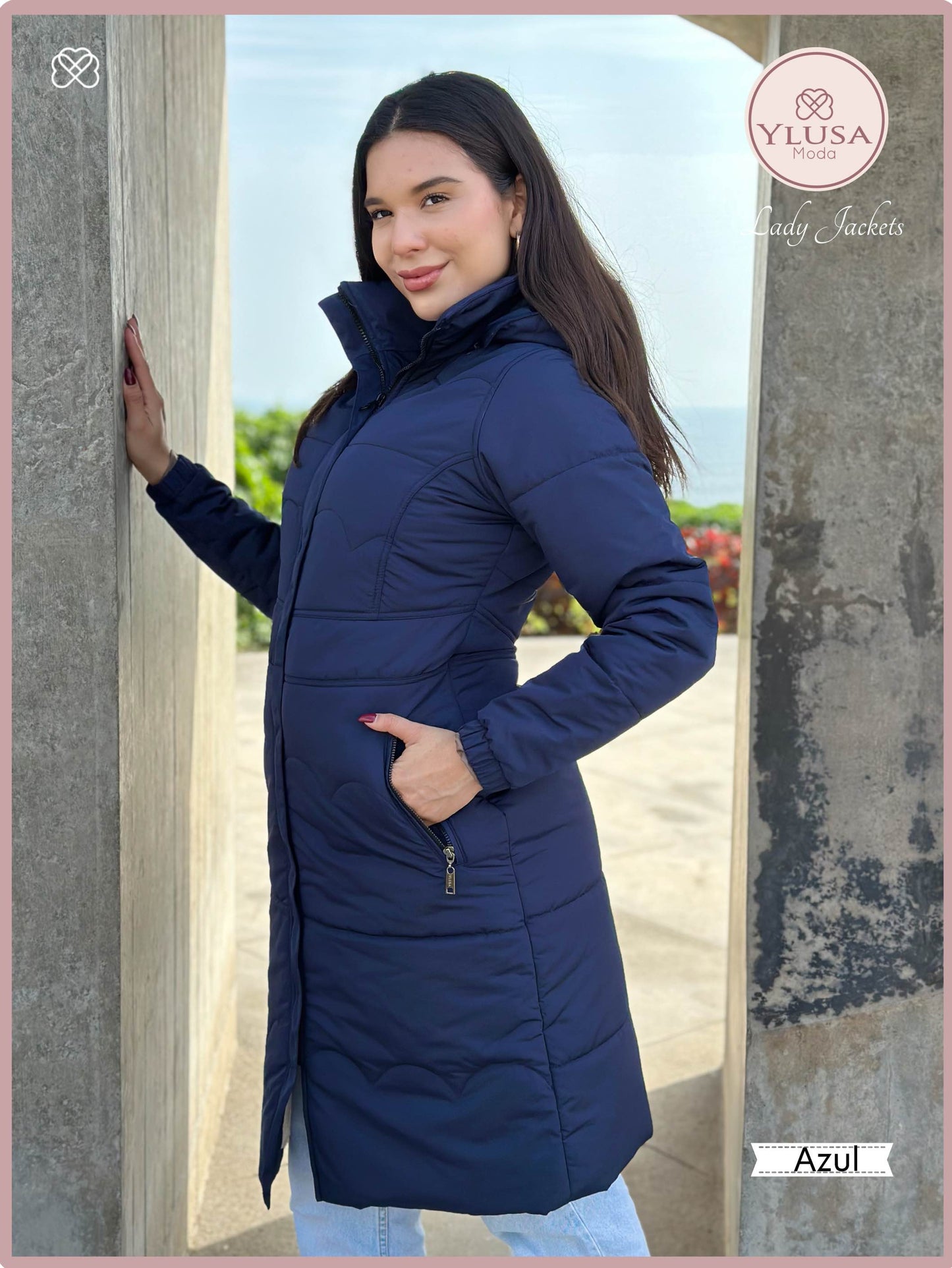PARKA MAXI LARGA ALEXA - AZUL