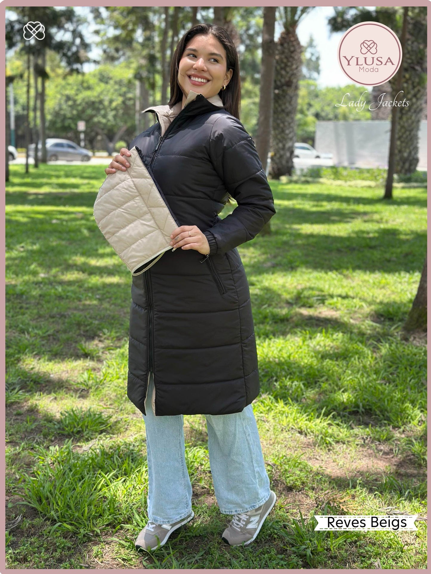 PARKA MAXI LARGA REVERSIBLE FRANCIS - BEIGS