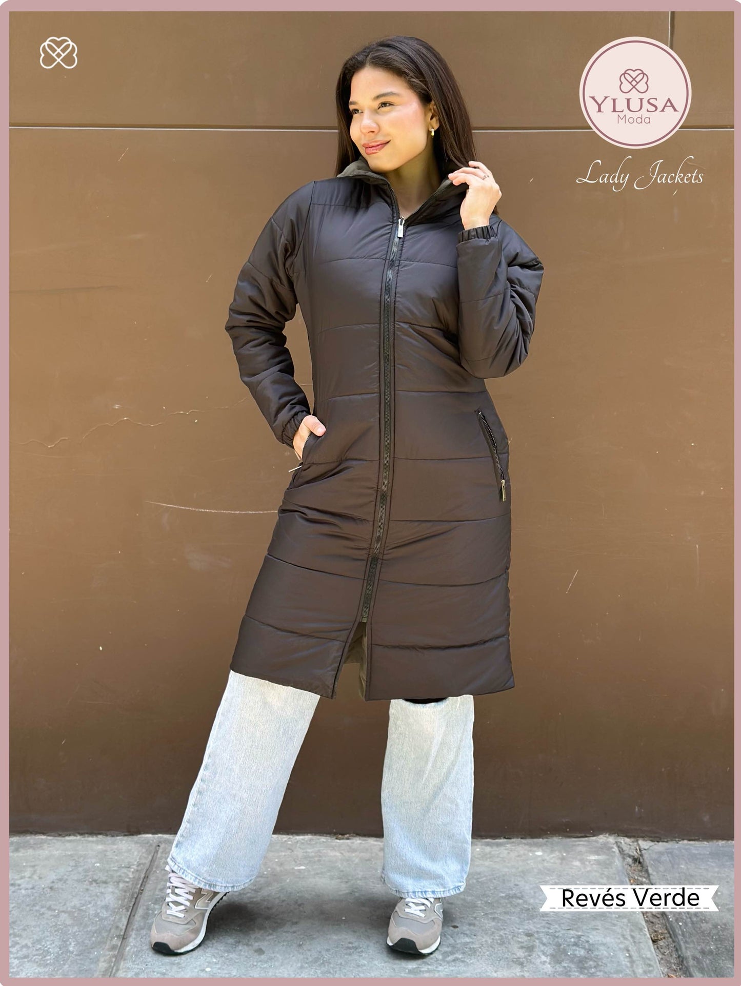 PARKA MAXI LARGA REVERSIBLE FRANCIS - VERDE