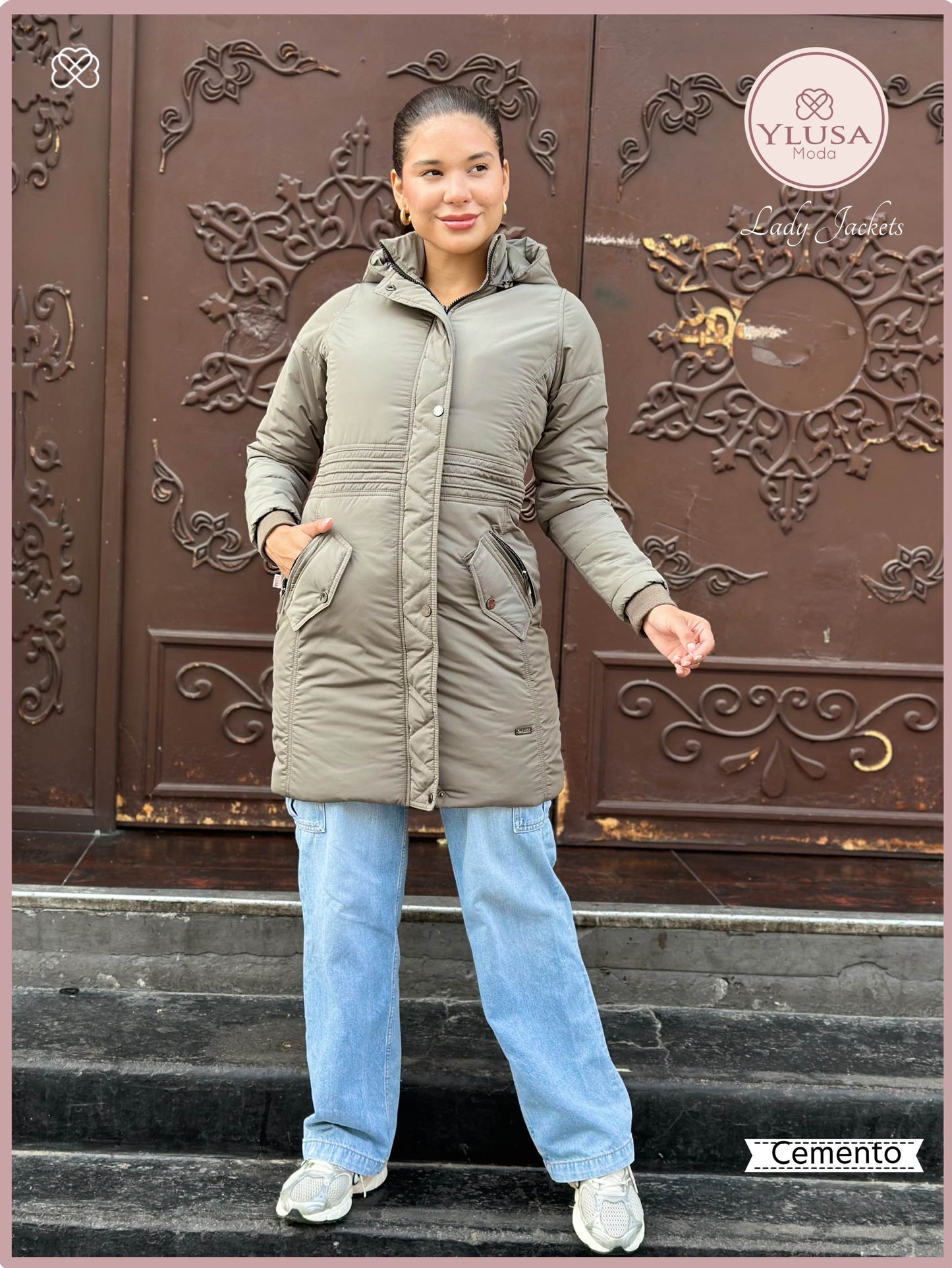 PARKA EXTRA LARGA ROMA - CEMENTO