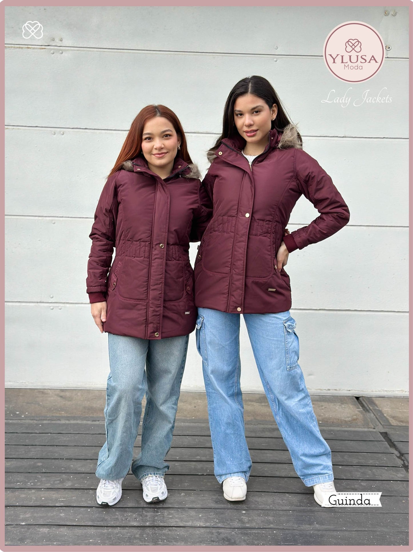 PARKA 3/4 CON PELUCHE MARIMAR - GUINDA