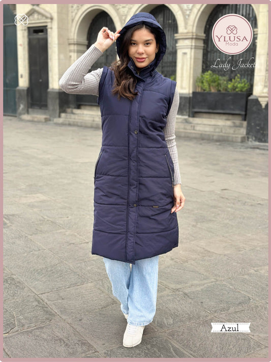 PARKA MAXI CHALECO XIOMY - AZUL