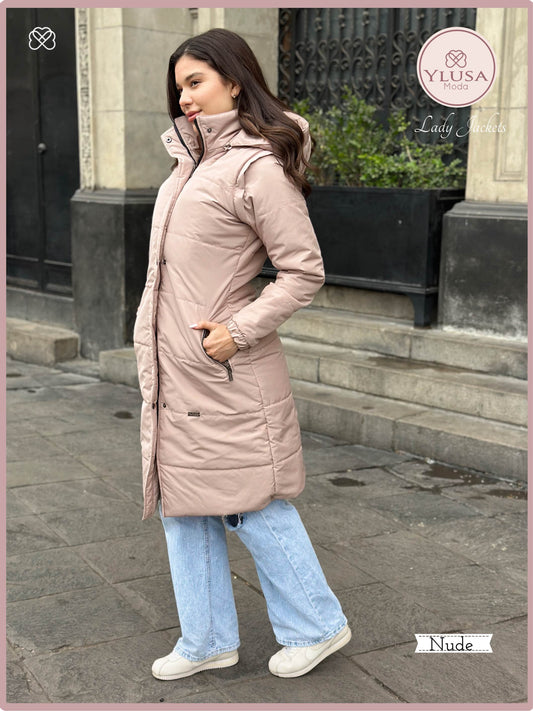 PARKA MAXI XHALECO XIOMY - NUDE