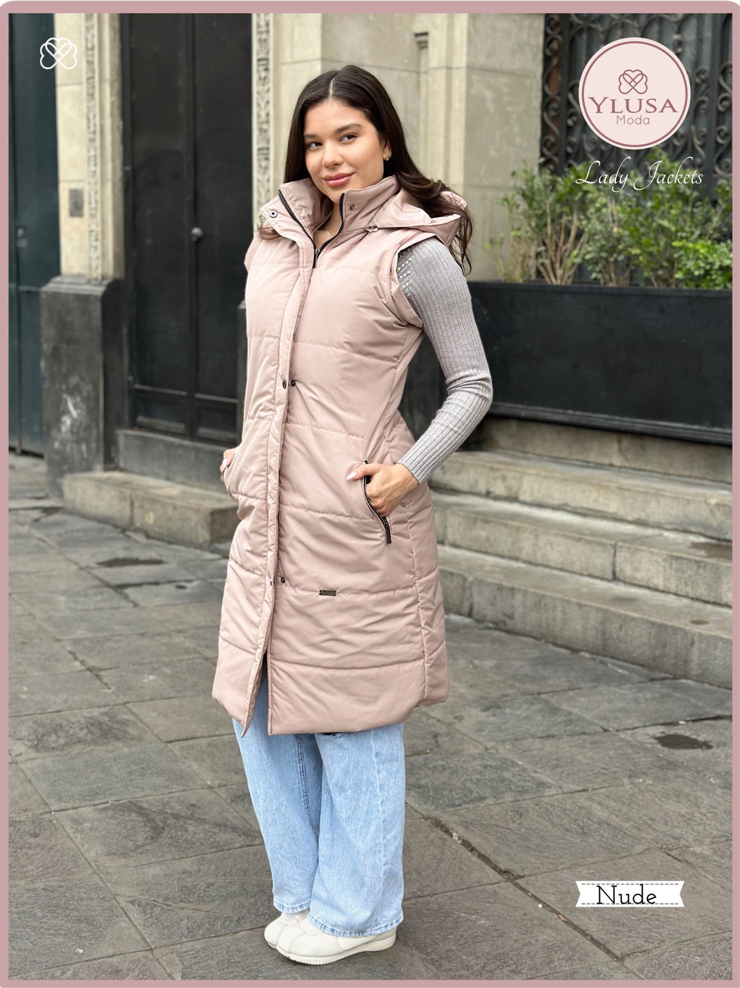 PARKA MAXI XHALECO XIOMY - NUDE