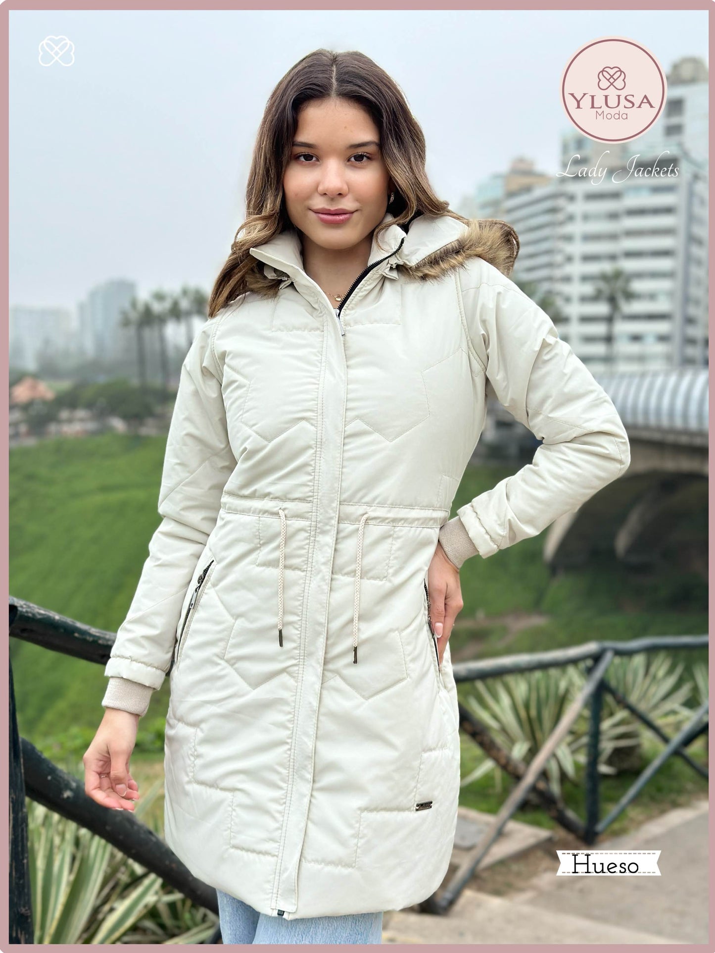PARKA EXTRA LARGA ROXY - HUESO