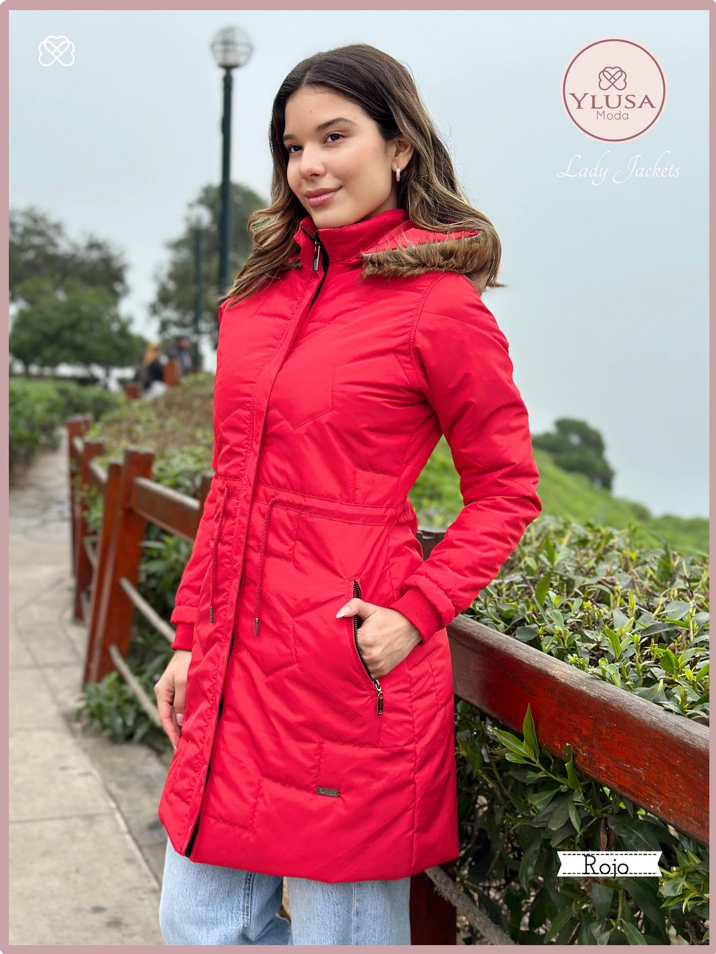 PARKA EXTRA LARGA ROXY - ROJO