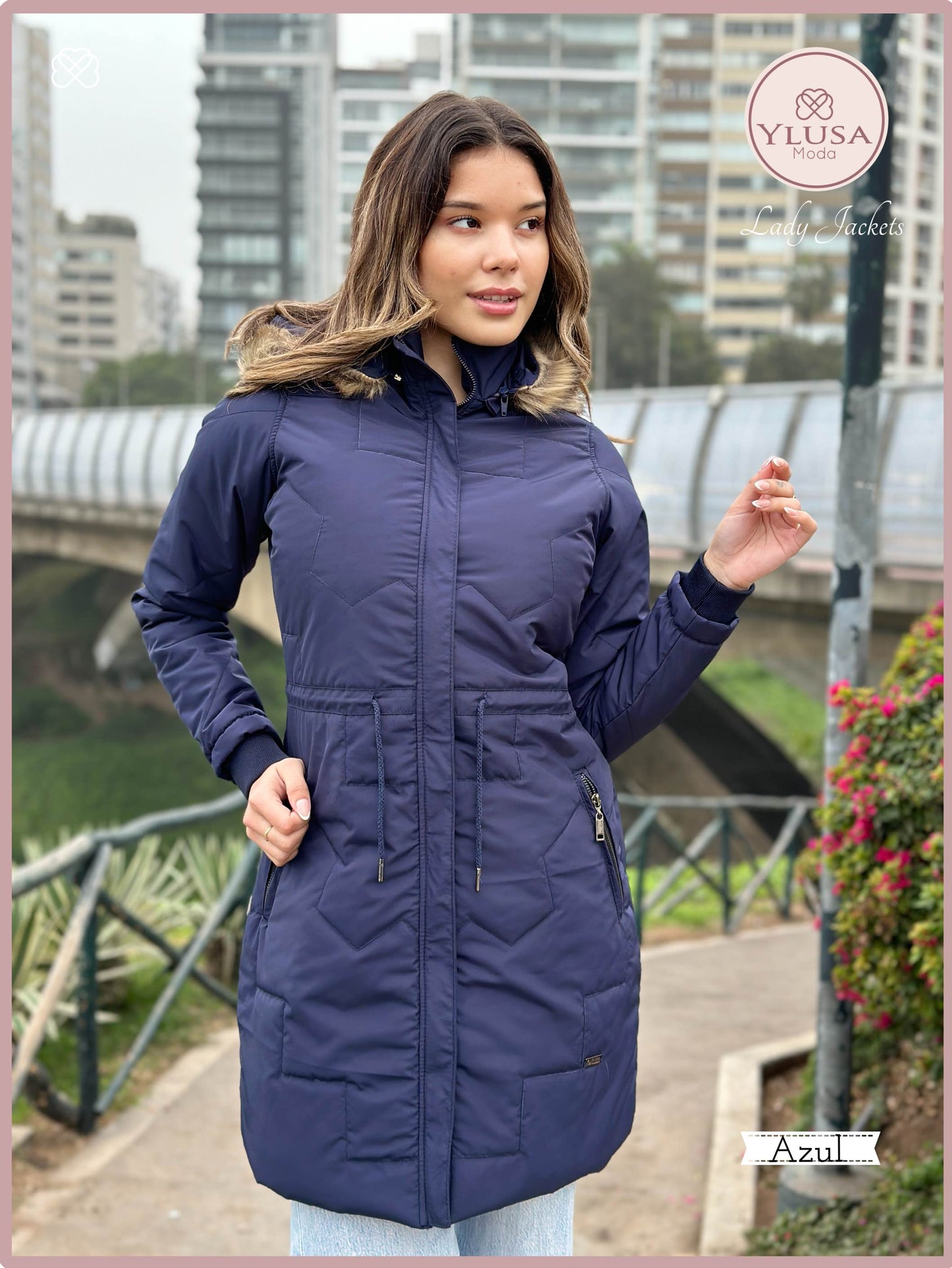 PARKA EXTRA LARGA ROXY - AZUL