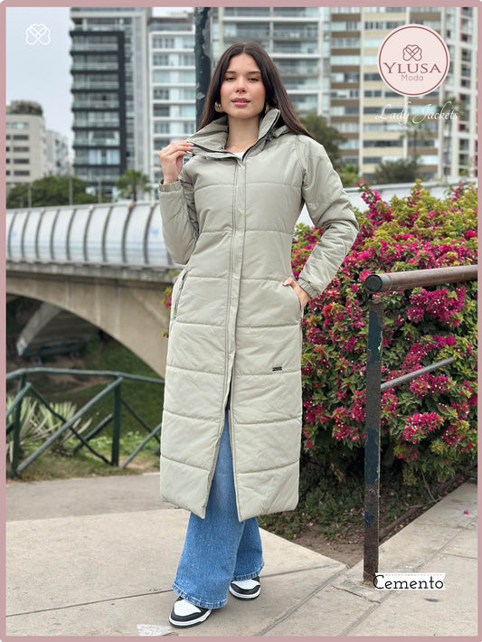 PARKA MAXI PALOMA - CEMENTO