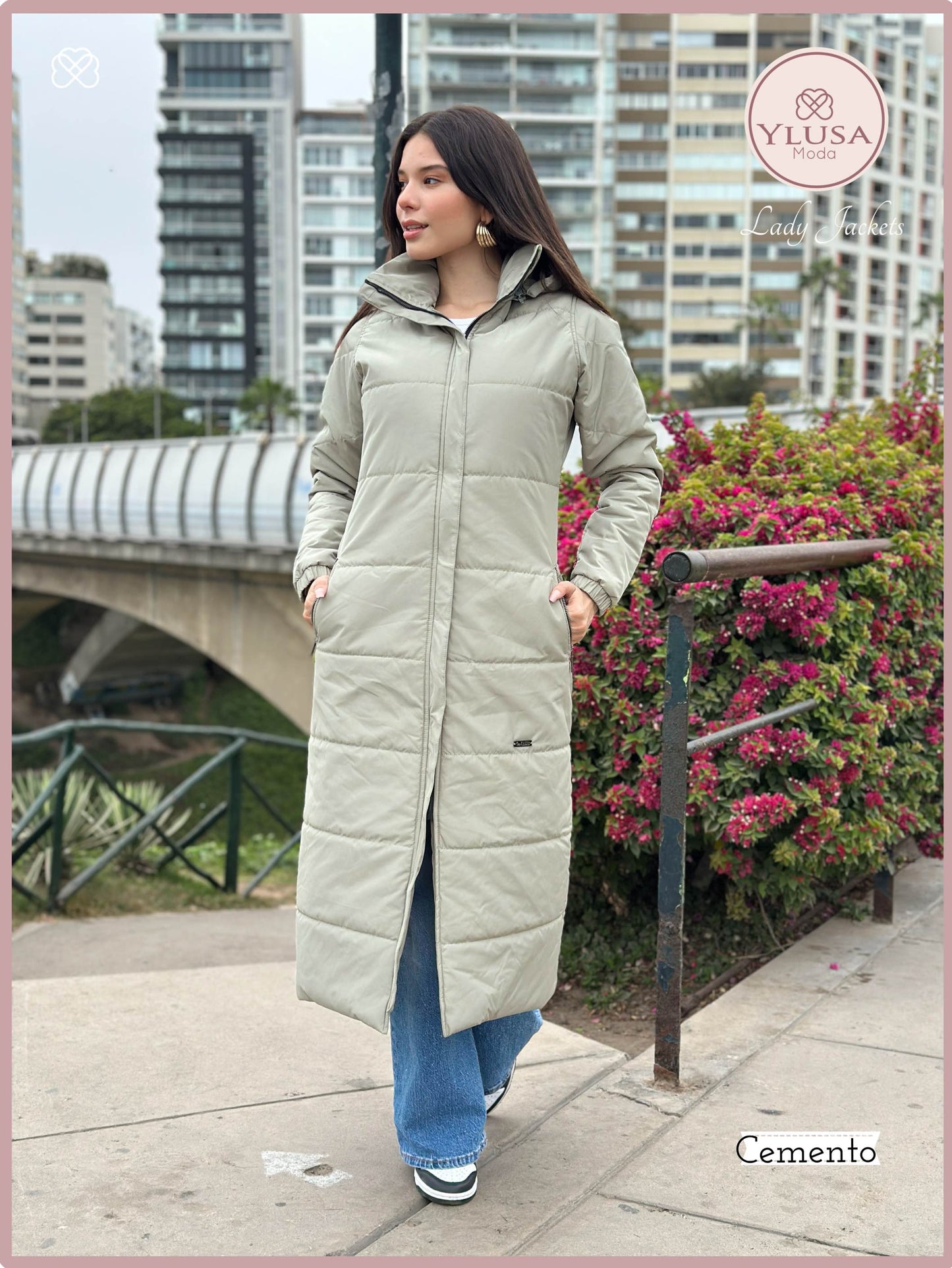 PARKA MAXI PALOMA - CEMENTO