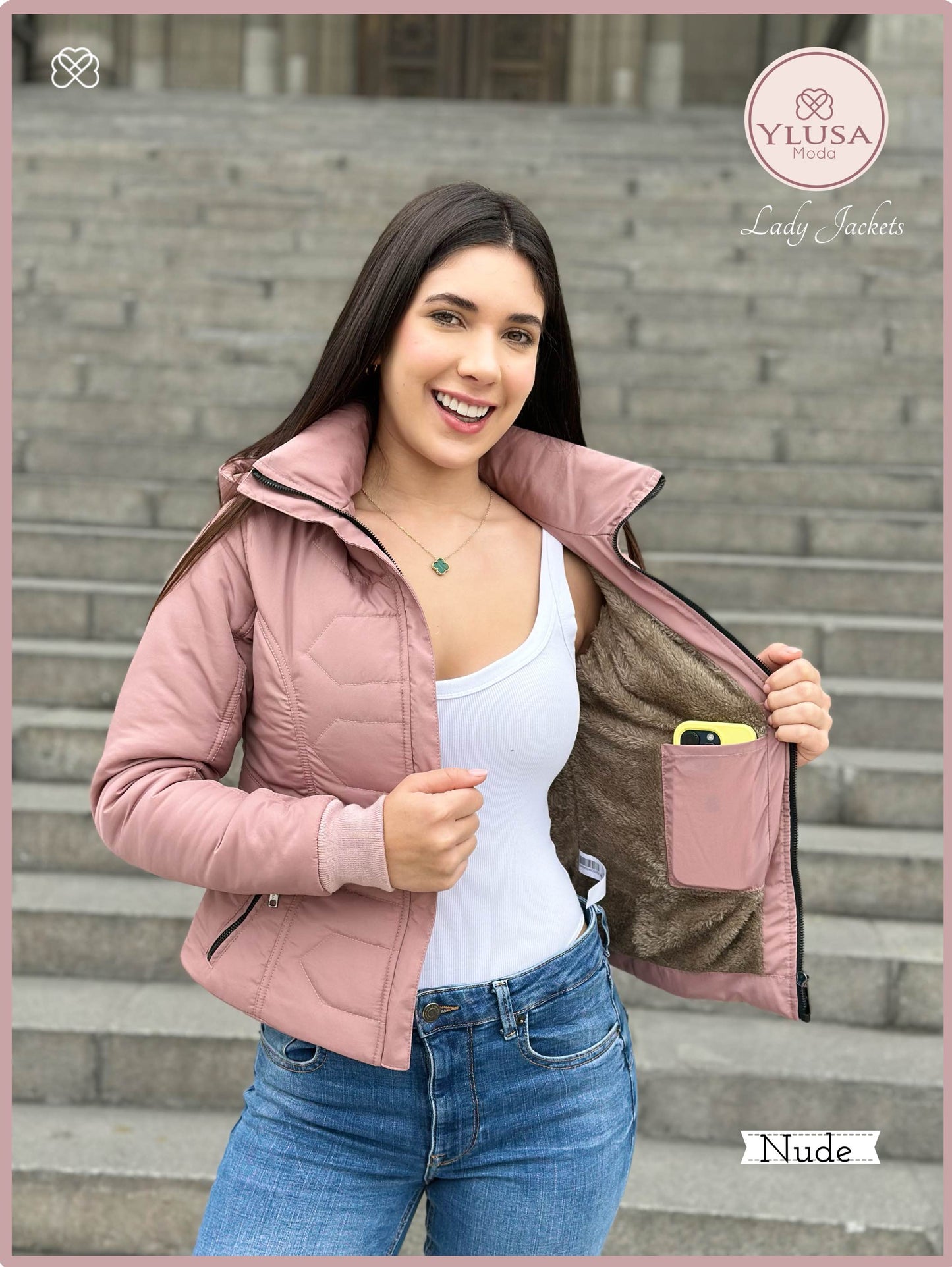 CHAQUETA C/PELUCHE LAURA - NUDE