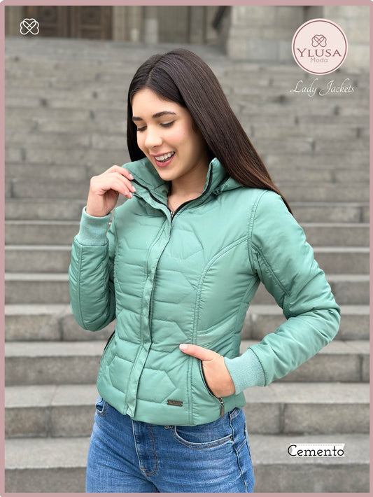 CHAQUETA C/PELUCHE LAURA - CEMENTO