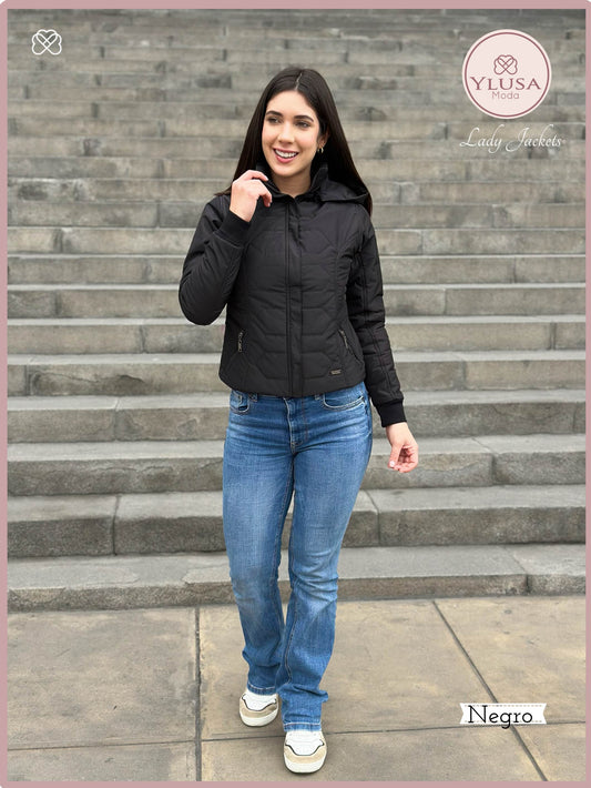 CHAQUETA C/PELUCHE LAURA - NEGRO