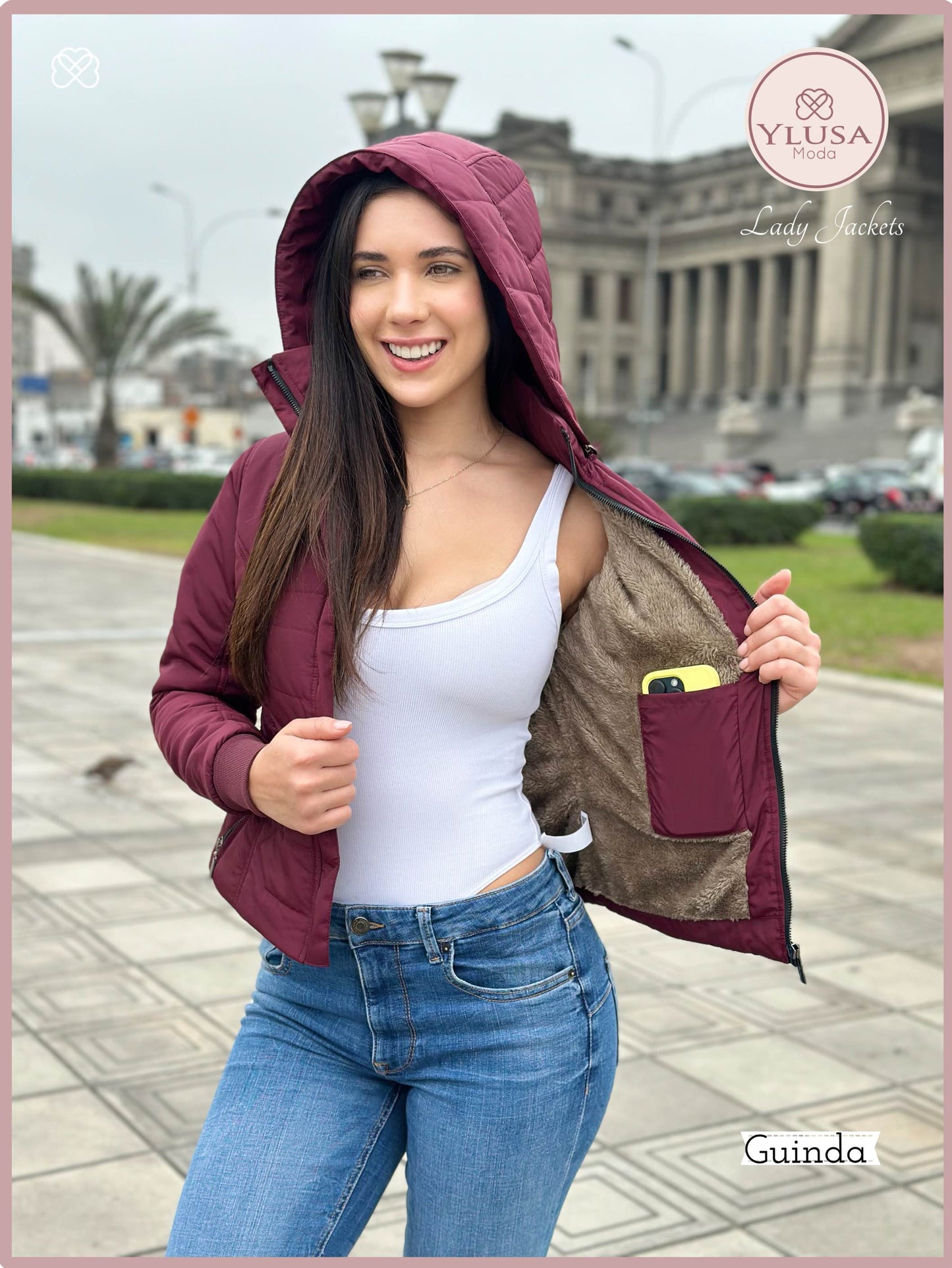 CHAQUETA C/PELUCHE LAURA - GUINDA