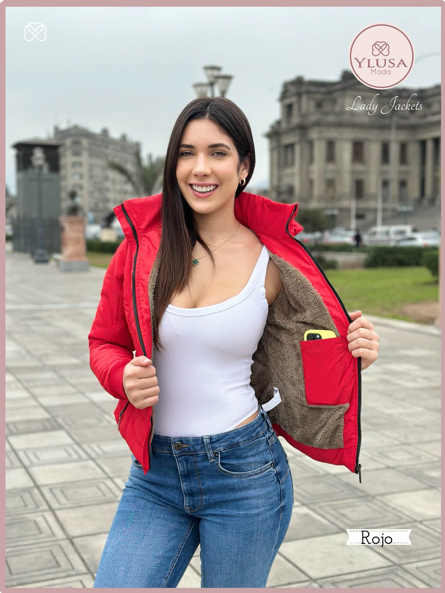 CHAQUETA C/PELUCHE LAURA - ROJO