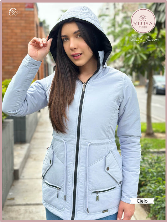 PARKA 3/4 REVERSIBLE CARLA - CIELO
