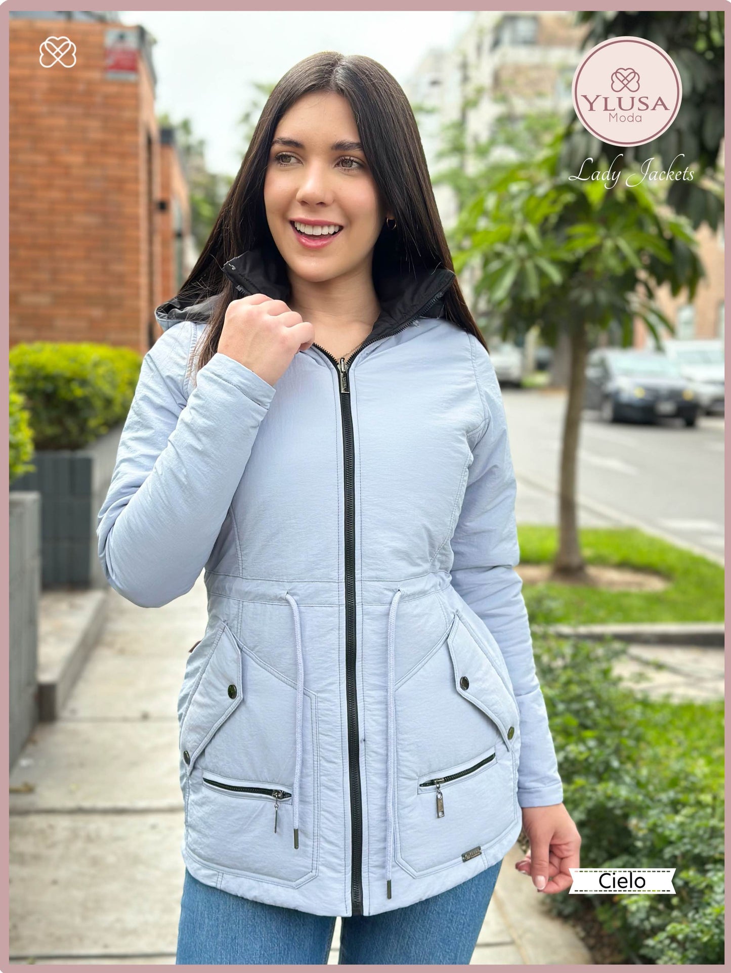 PARKA 3/4 REVERSIBLE CARLA - CIELO