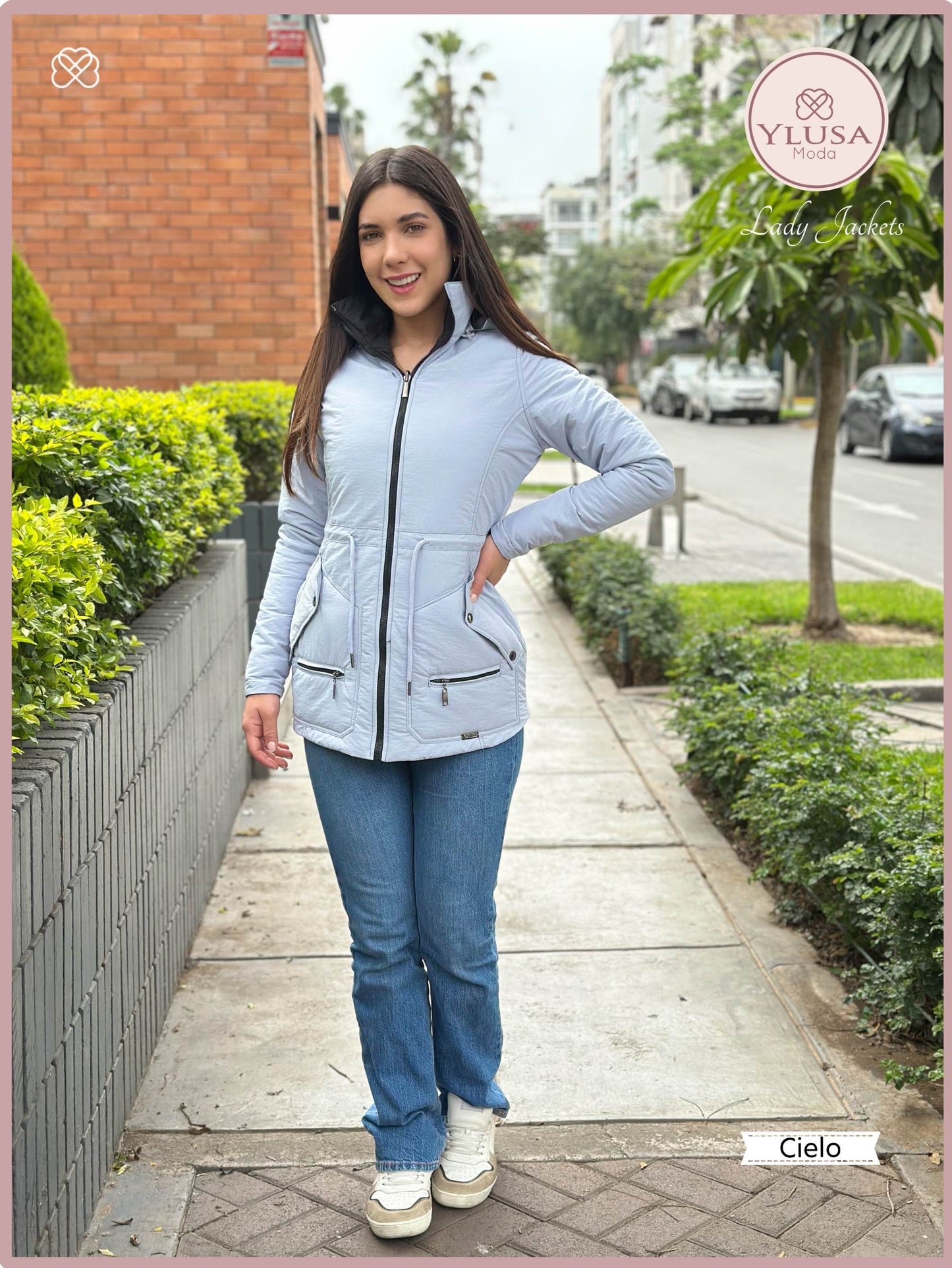 PARKA 3/4 REVERSIBLE CARLA - CIELO