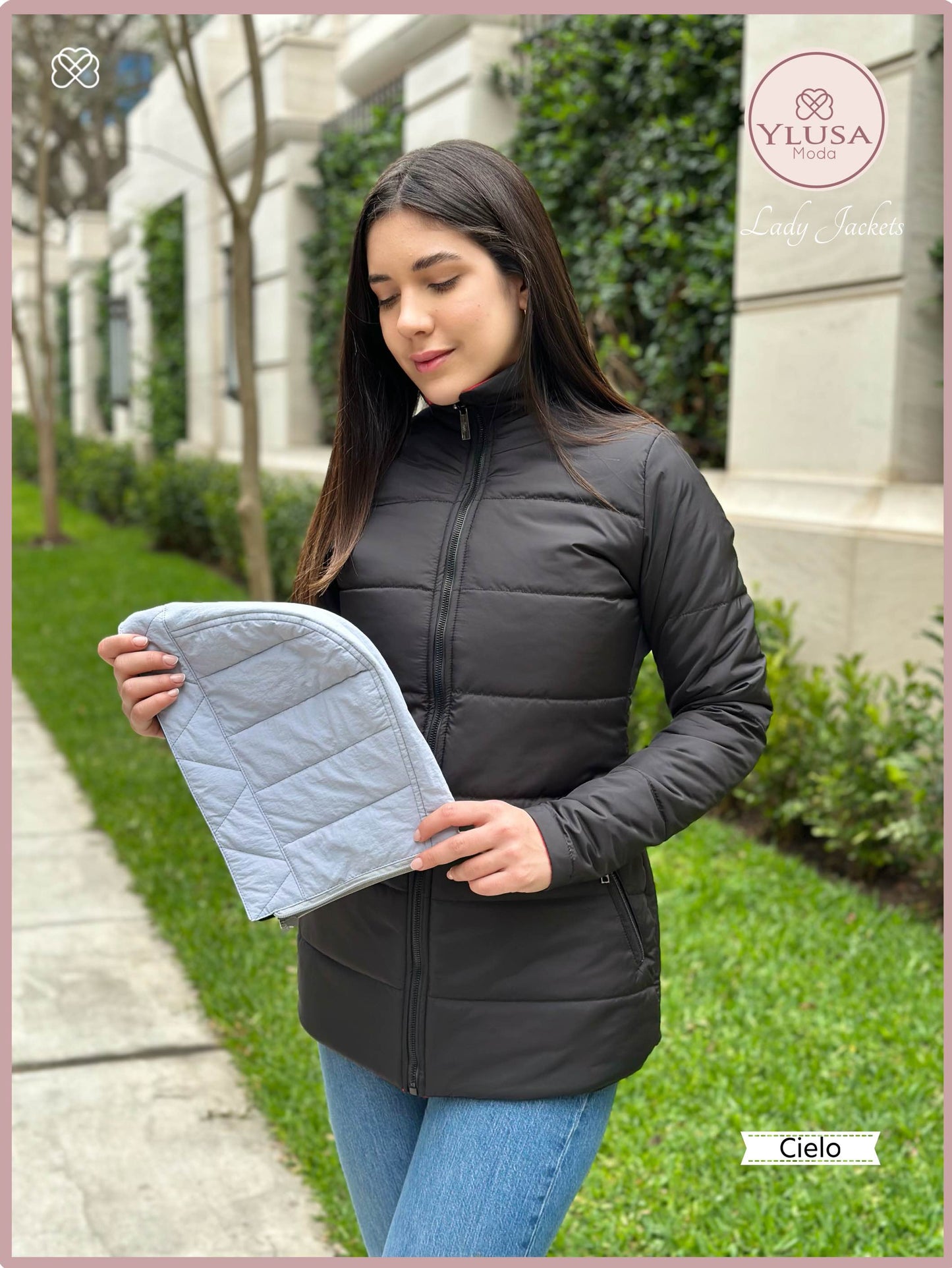 PARKA 3/4 REVERSIBLE CARLA - CIELO