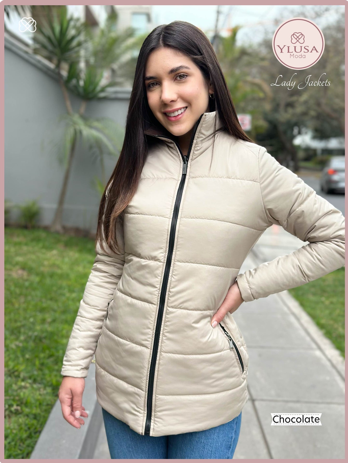 PARKA 3/4 REVERSIBLE CARLA - CHOCOLATE