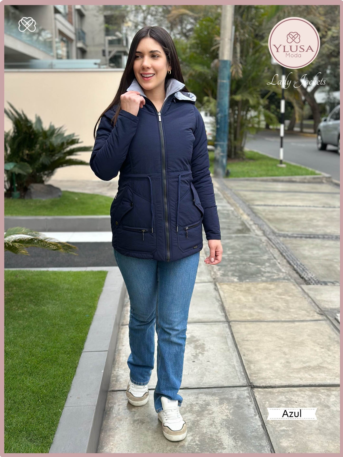 PARKA 3/4 REVERSIBLE CARLA - AZUL