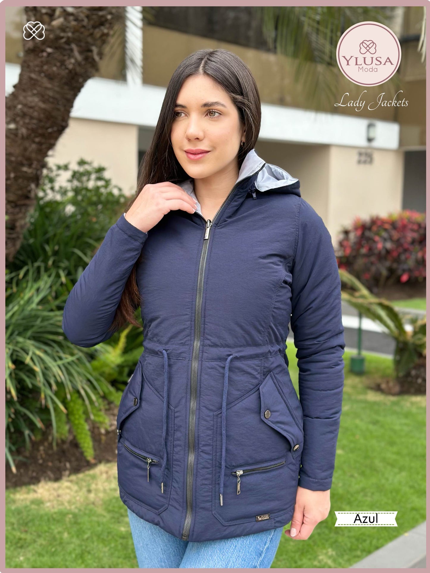 PARKA 3/4 REVERSIBLE CARLA - AZUL