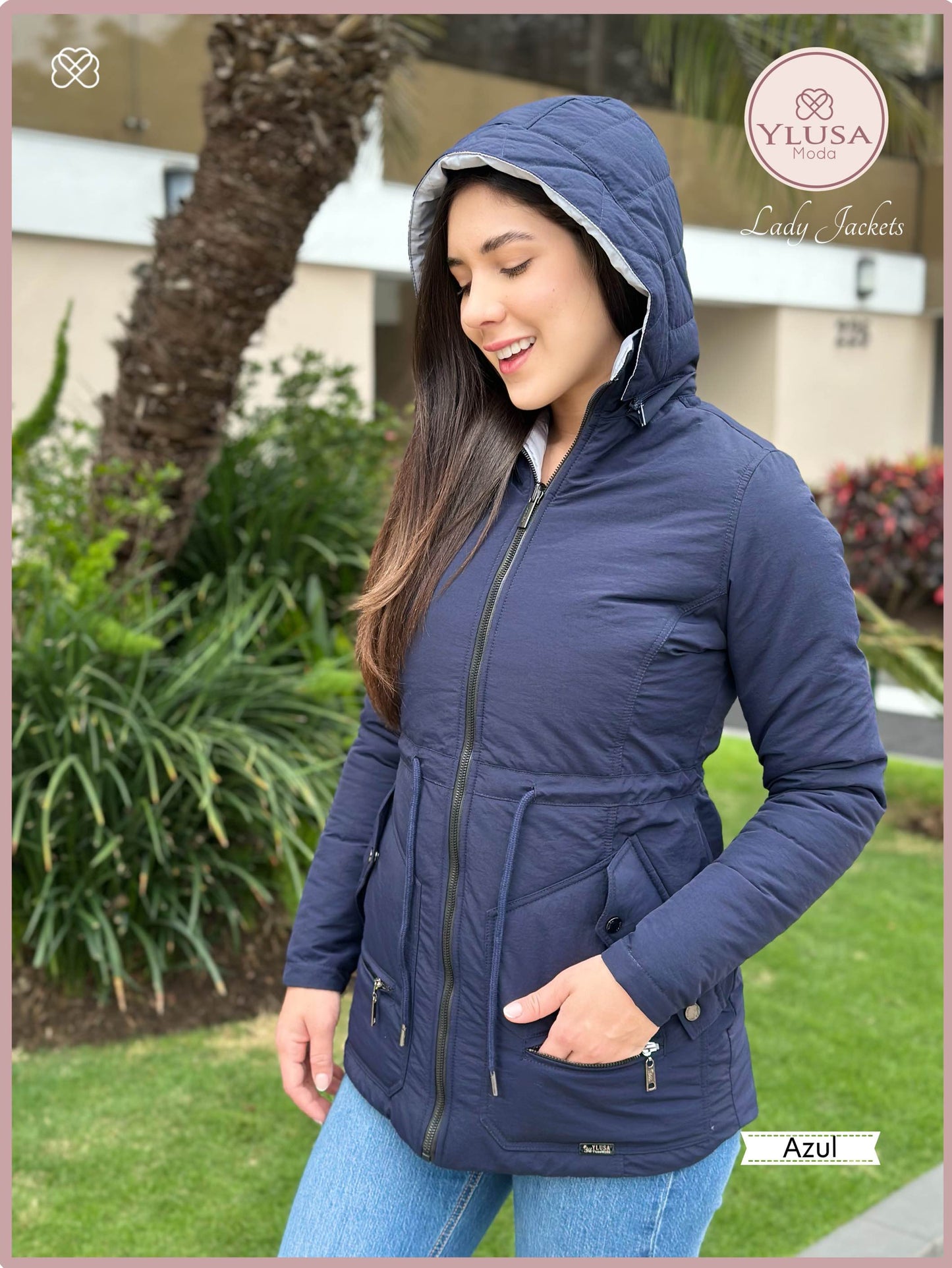 PARKA 3/4 REVERSIBLE CARLA - AZUL