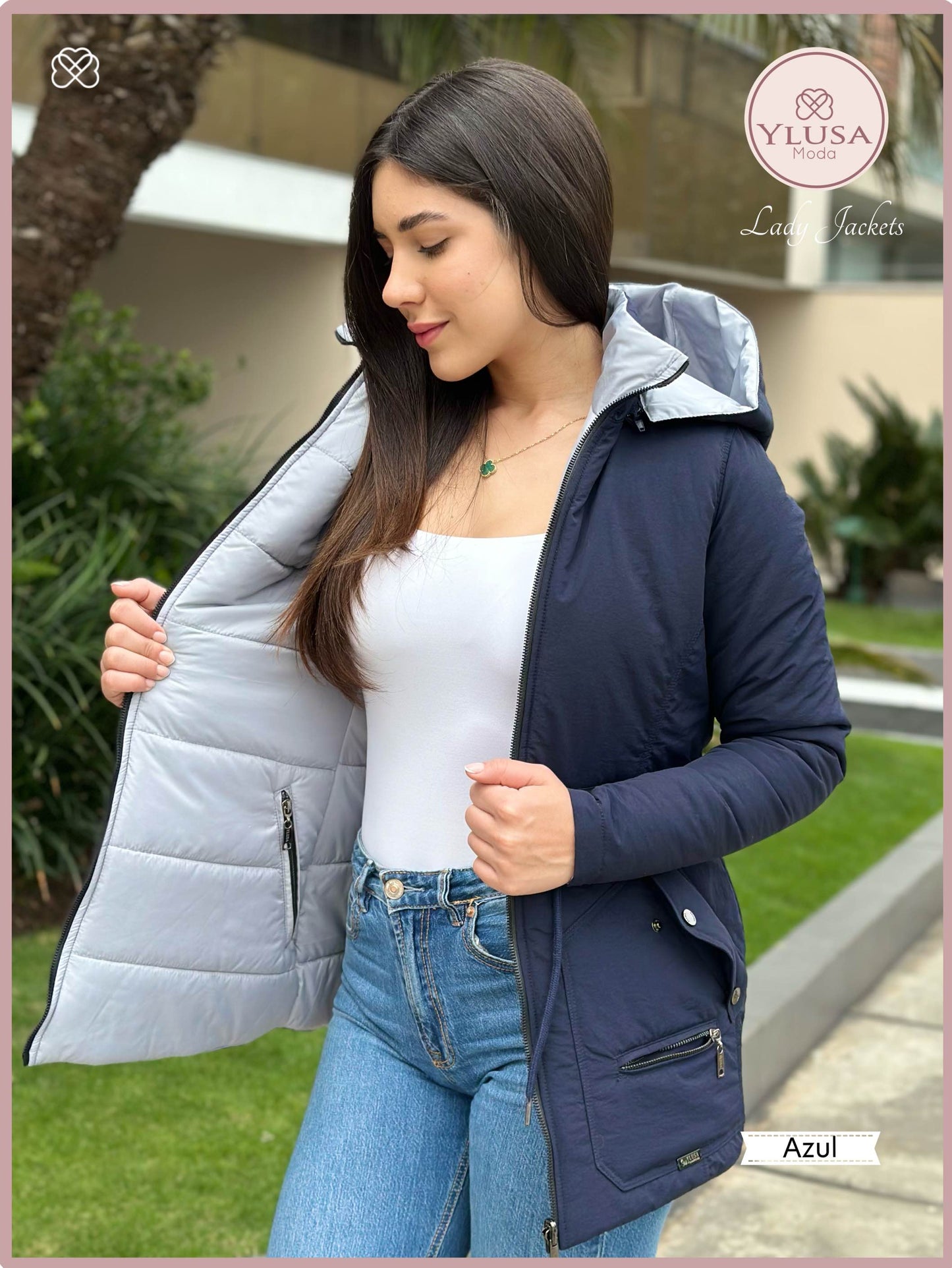 PARKA 3/4 REVERSIBLE CARLA - AZUL