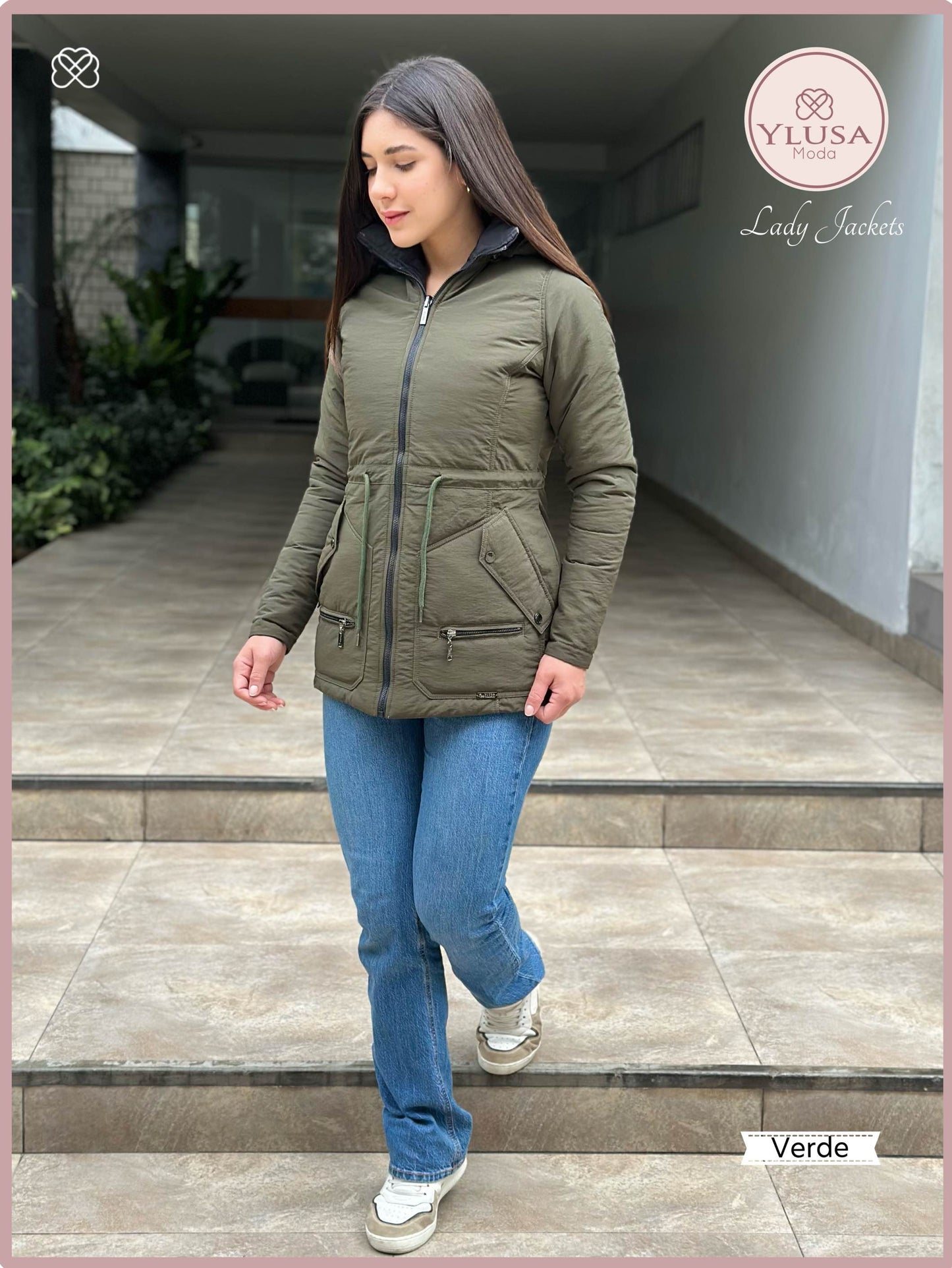 PARKA 3/4 REVERSIBLE CARLA - VERDE