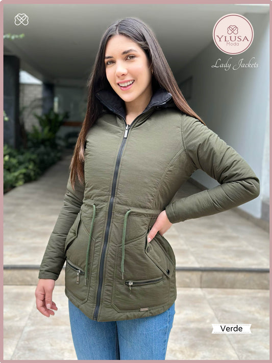 PARKA 3/4 REVERSIBLE CARLA - VERDE