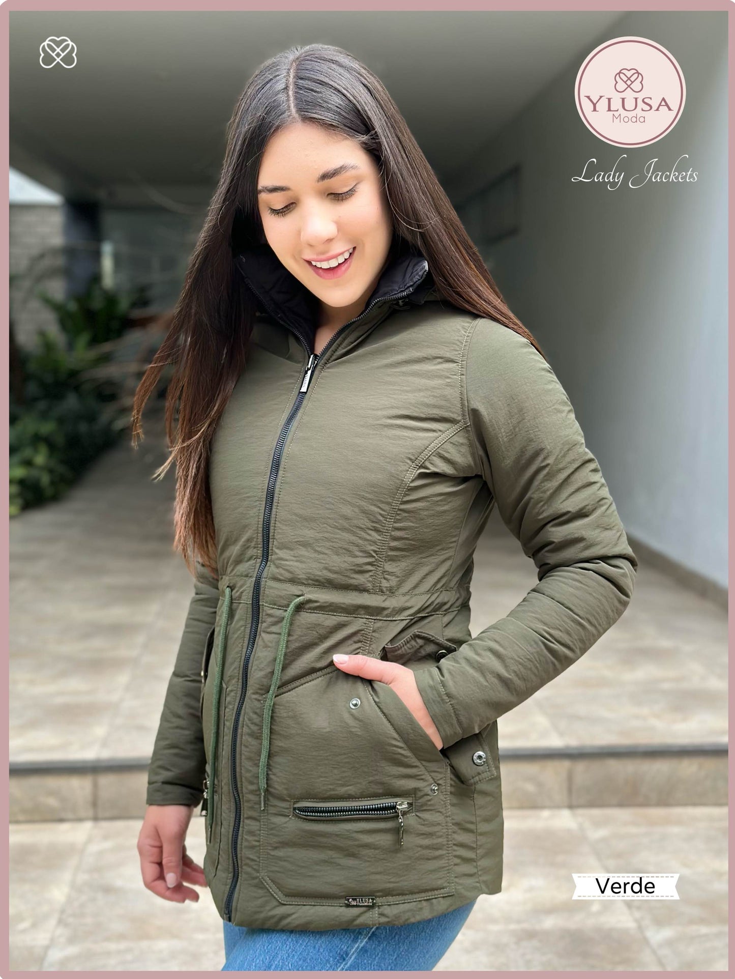 PARKA 3/4 REVERSIBLE CARLA - VERDE