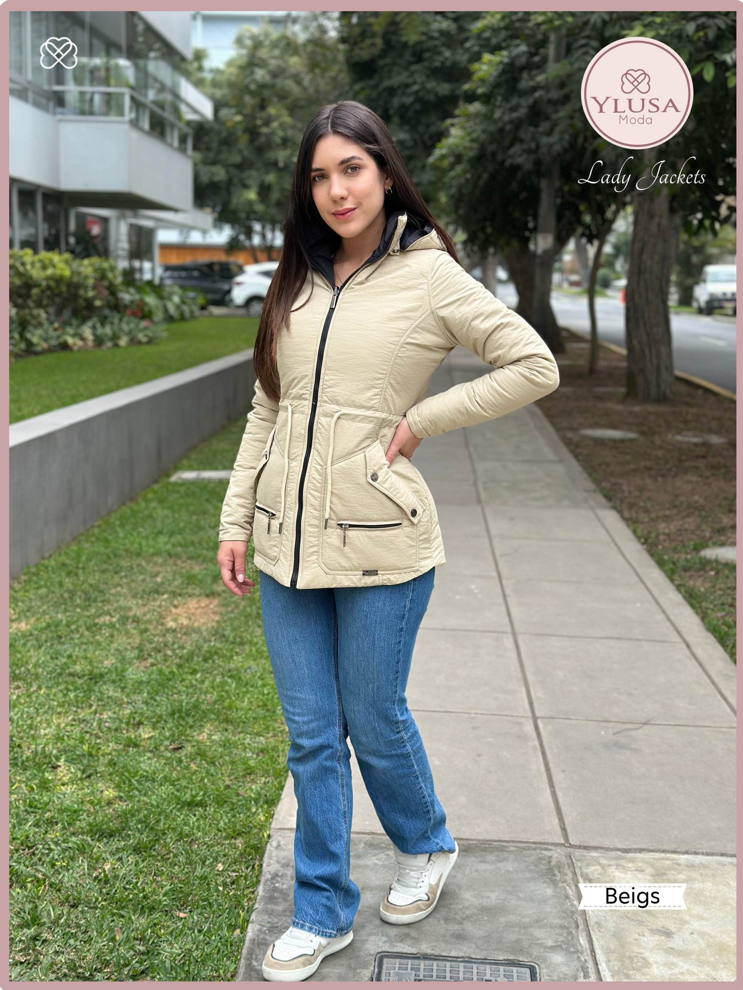 PARKA 3/4 REVERSIBLE CARLA - BEIGS