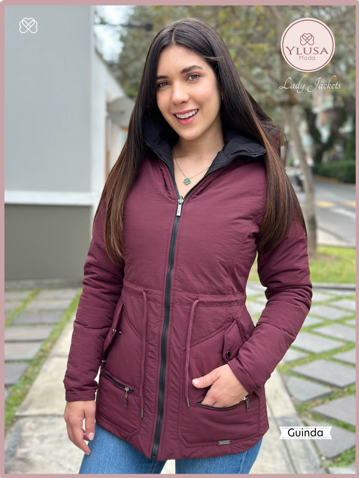 PARKA 3/4 REVERSIBLE CARLA - GUINDA