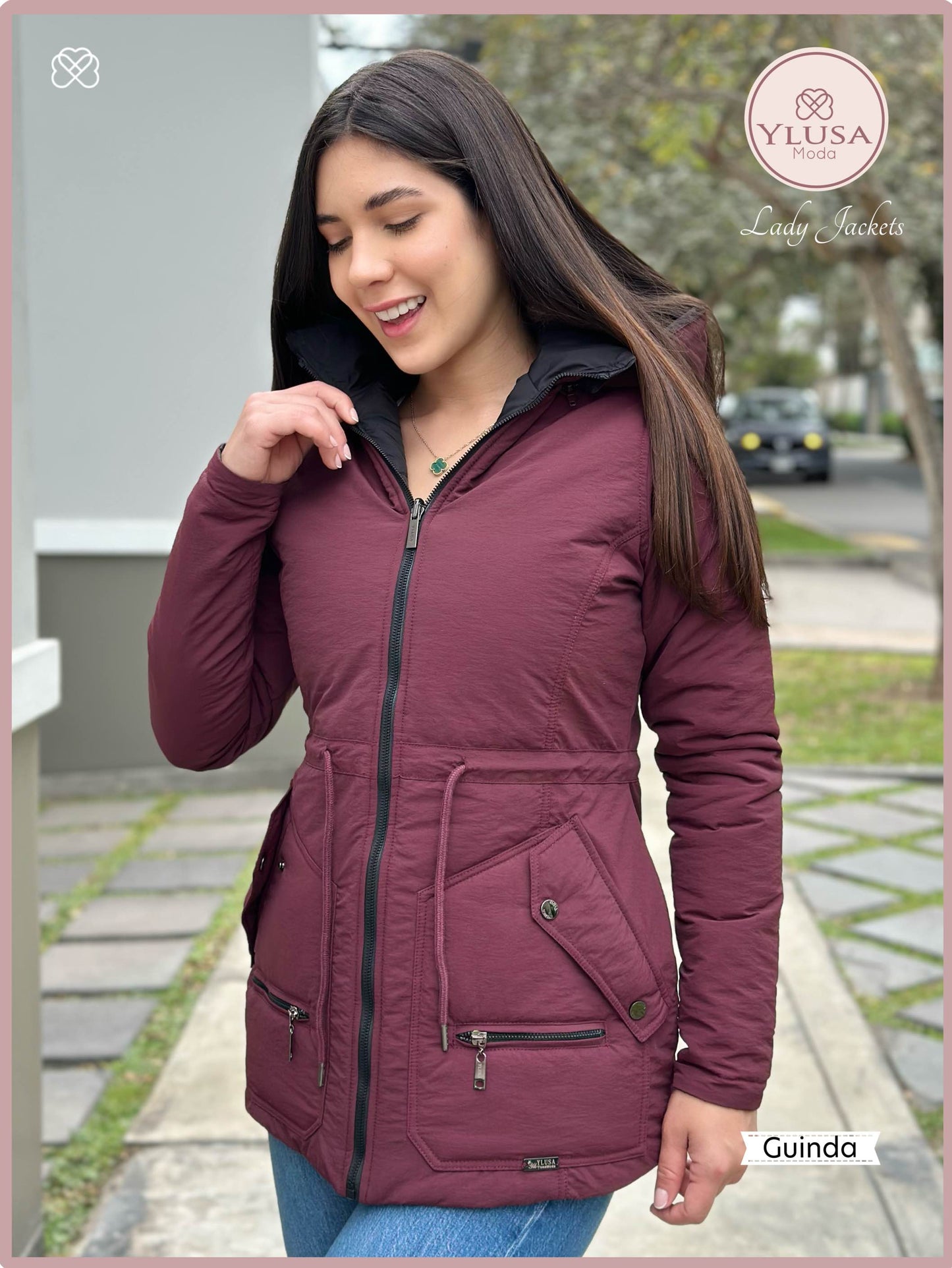 PARKA 3/4 REVERSIBLE CARLA - GUINDA