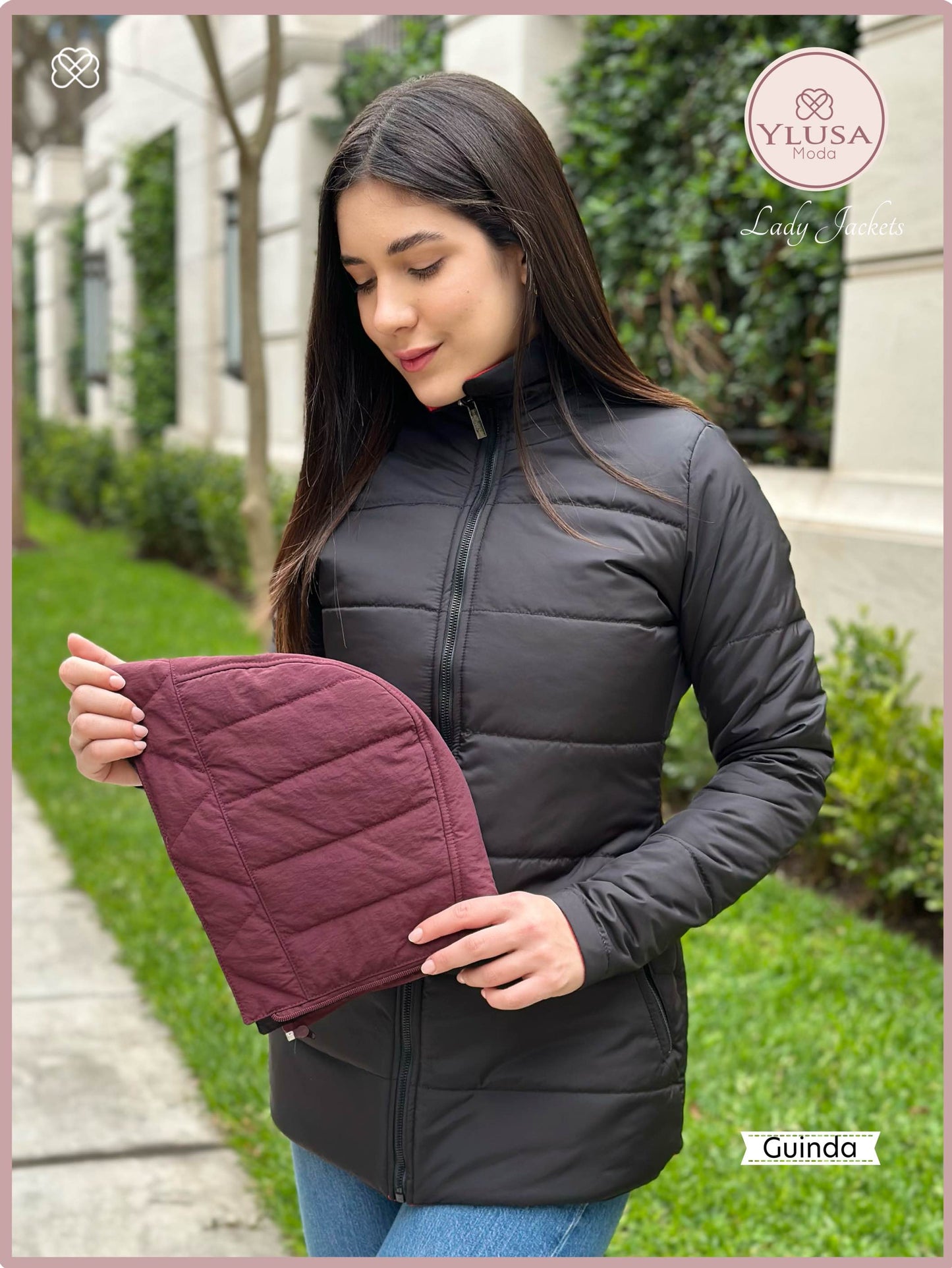 PARKA 3/4 REVERSIBLE CARLA - GUINDA