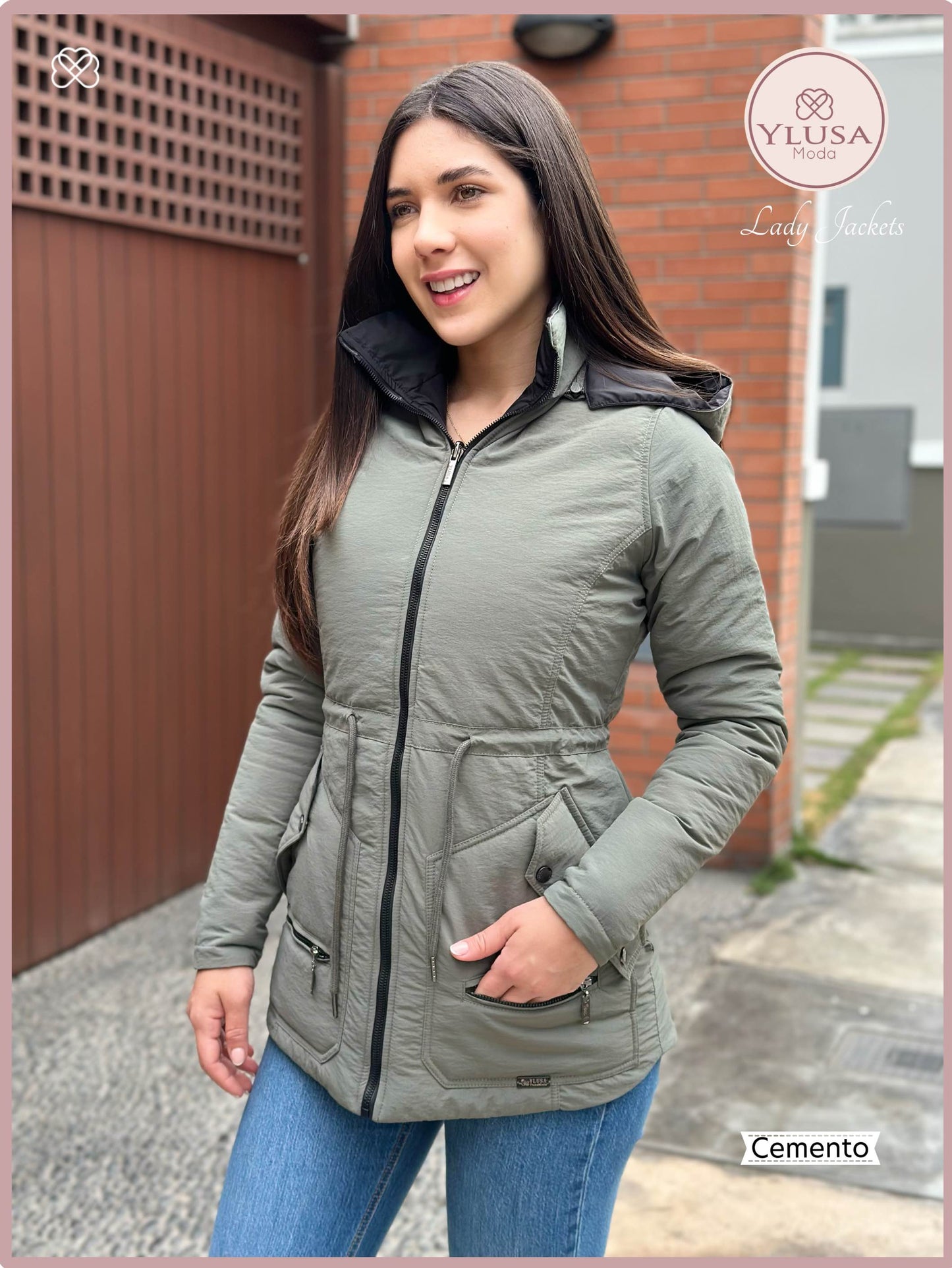 PARKA 3/4 REVERSIBLE CARLA - CEMENTO