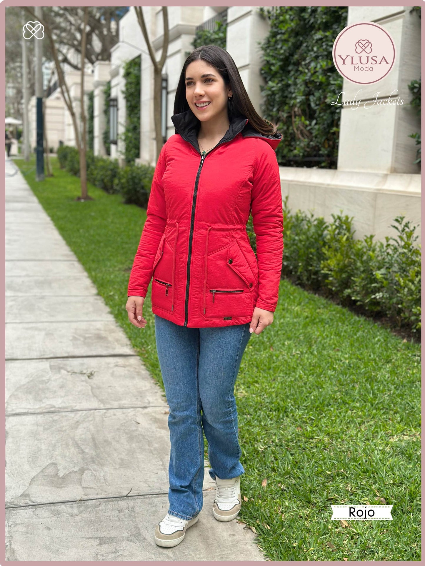 PARKA 3/4 REVERSIBLE CARLA - ROJO