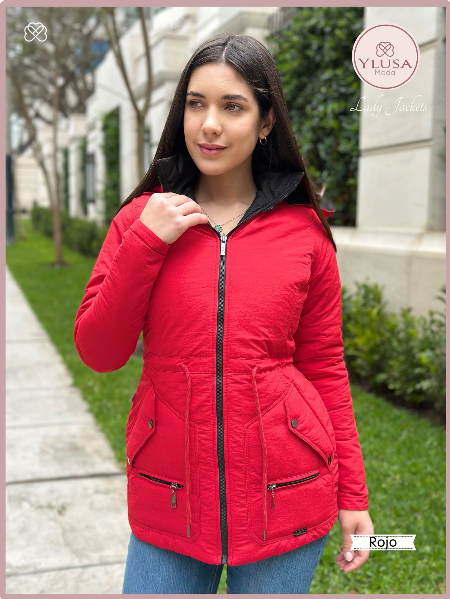 PARKA 3/4 REVERSIBLE CARLA - ROJO