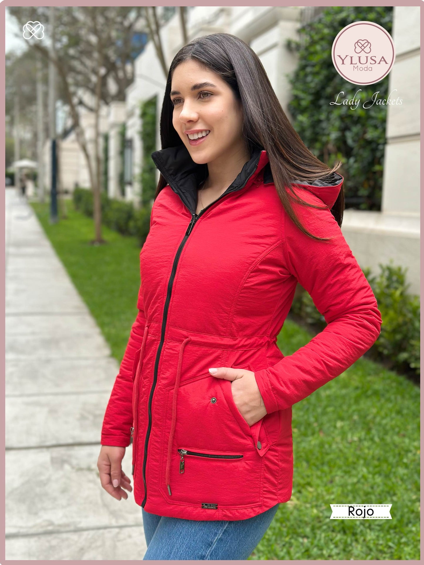 PARKA 3/4 REVERSIBLE CARLA - ROJO