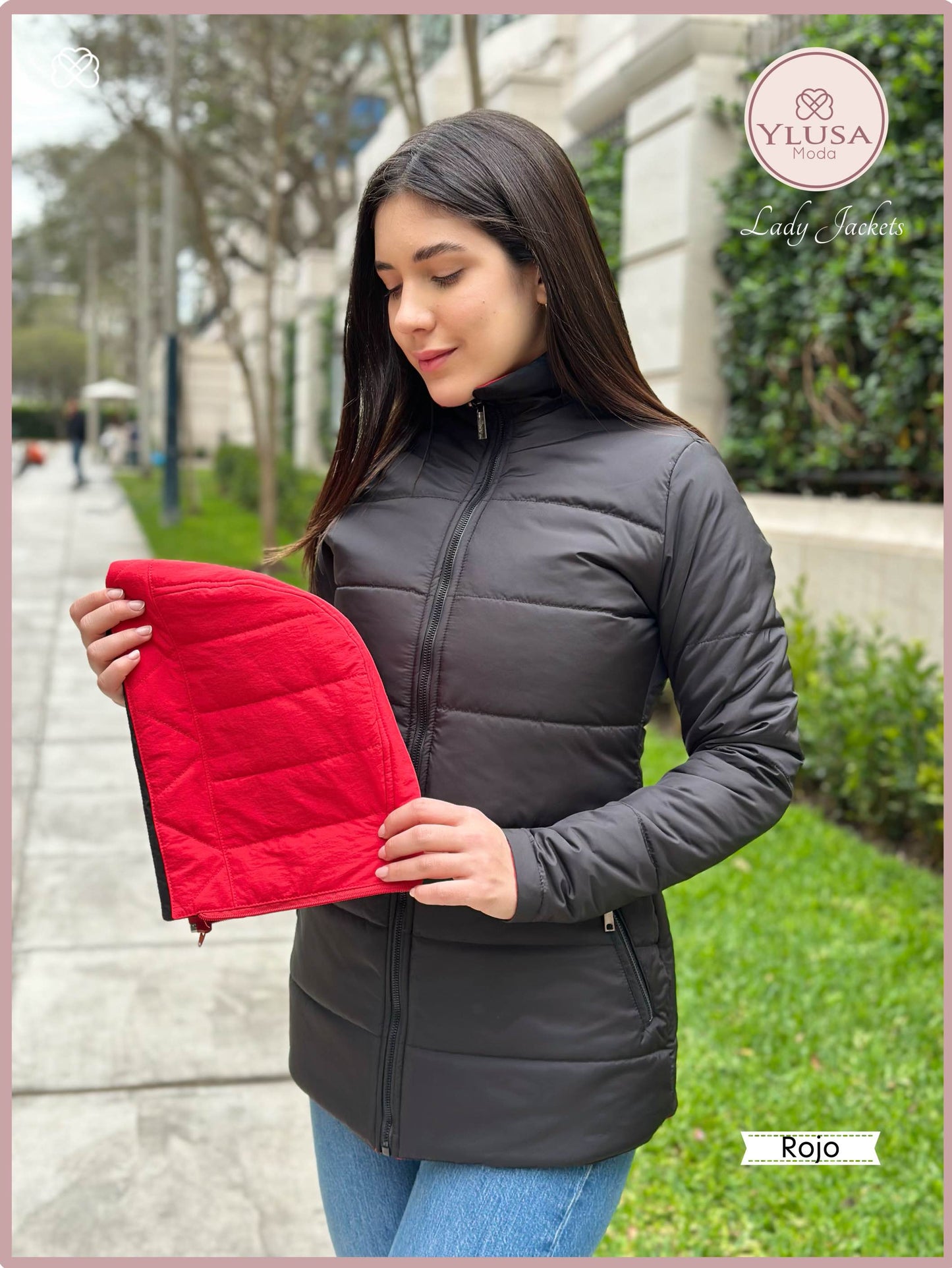 PARKA 3/4 REVERSIBLE CARLA - ROJO